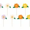 Partydecor Flower Cake Toppers 8 Piece