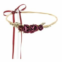 Partydecor Costume Accessories Flower Crown Deep Red 18cm
