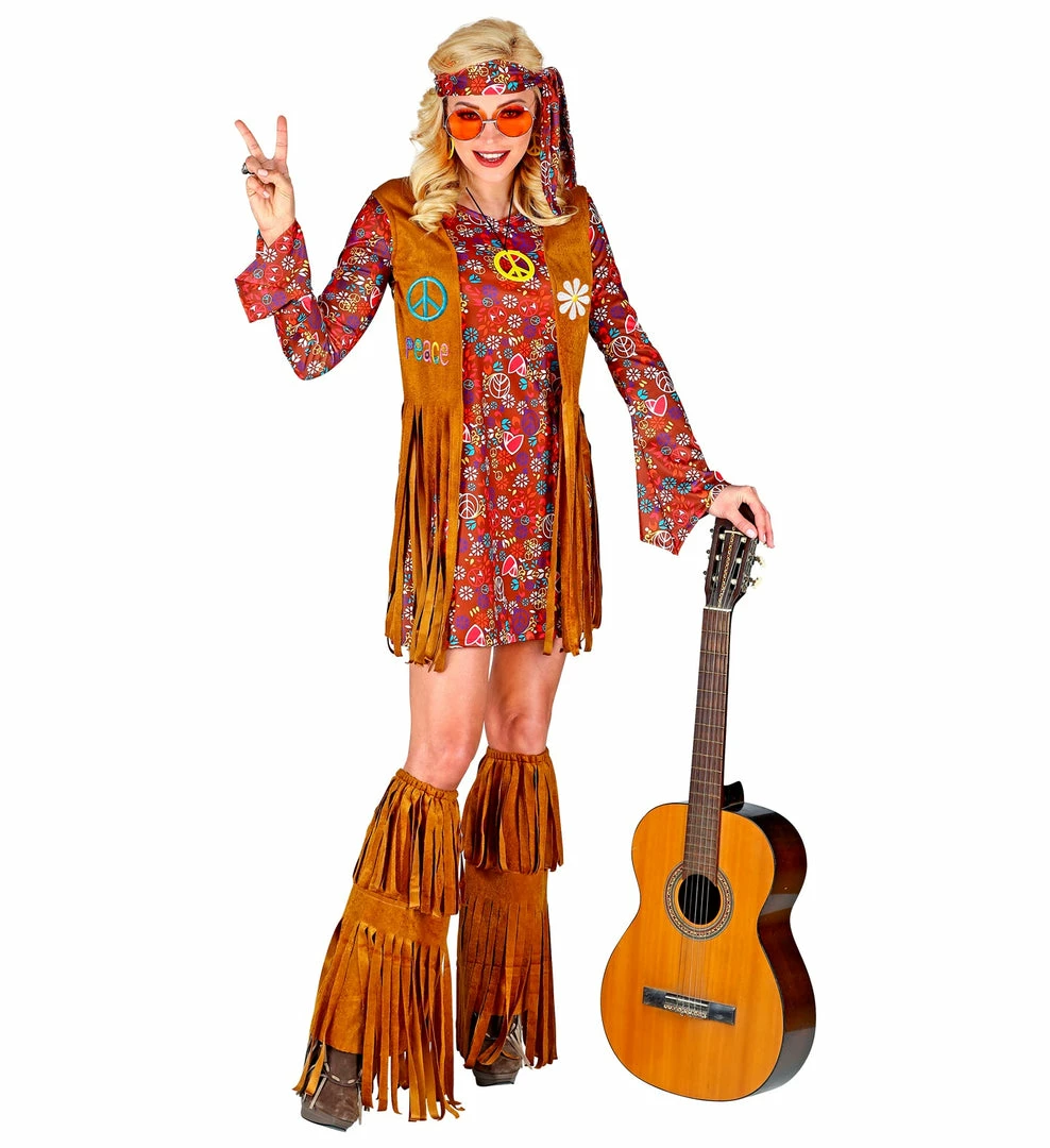 Widmann 1960's Flower Power Fringe Hippie Costume Ladies