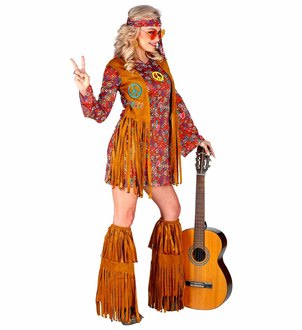 Widmann 1960's Flower Power Fringe Hippie Costume Ladies
