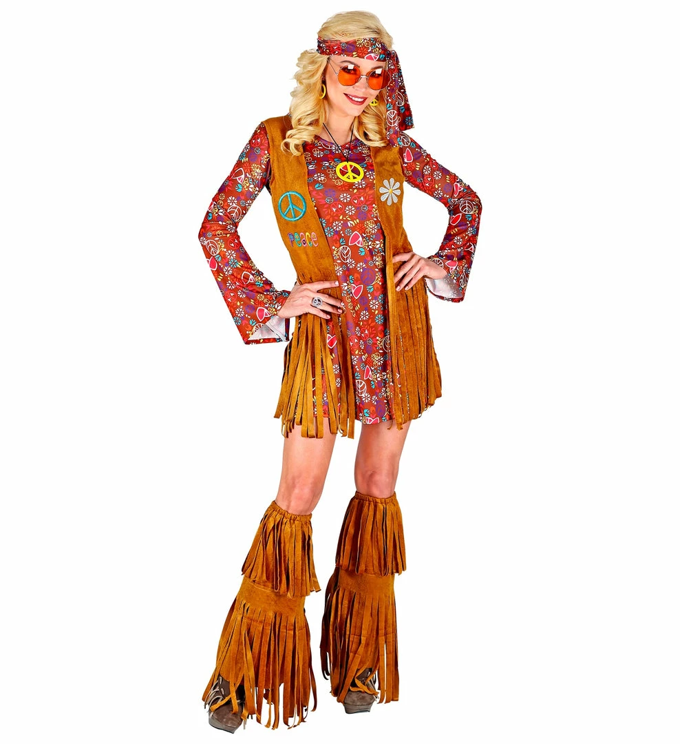 Widmann 1960's Flower Power Fringe Hippie Costume Ladies