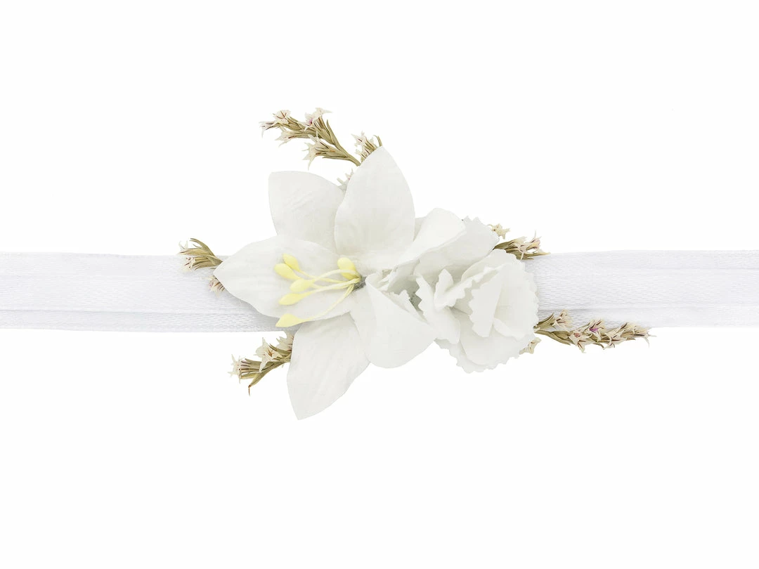 Partydecor Flower Wrist Corsage White
