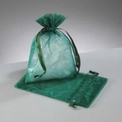 My Fancy Dress Forrest Green Organza Bags Medium Wedding Favours