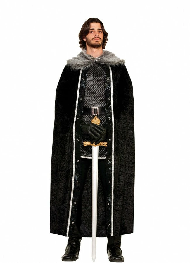 Bristol Medieval, Renaissance & Tudor Costumes Fur Trimmed Night's Watch Black Cape
