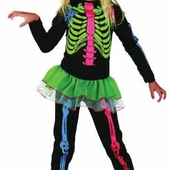 Bristol Neon Skeleton Costume Girls Halloween