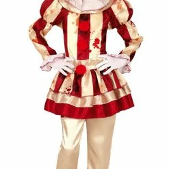 Fiestas Guirca Crazy Striped Clown Costume Girl Halloween