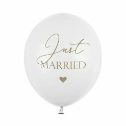 Partydecor Party Supplies Gold Just Married Balloon 30cm Latex