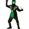 Widmann Kid's Halloween Green Kombat Ninja Costume Kids