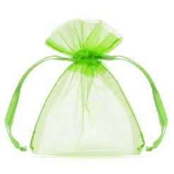 Partydecor 20 Green Organza Bags 7.5 X10cm