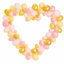 Partydecor Heart Balloon Garland Pink And Gold, 200cm Party Supplies
