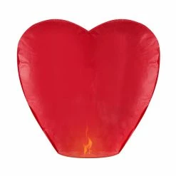 Partydecor Heart Sky Lanterns Red