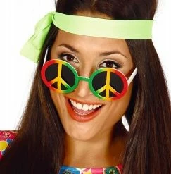 Fiestas Guirca Hippie Peace Sign Glasses 1960's