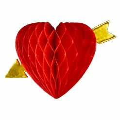 Widmann Honeycomb Heart With Gold Arrow Decoration