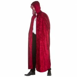 Wicked Deluxe Brushed Velvet Hooded Cape Halloween