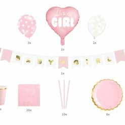 Partydecor Party Supplies It's A Girl Baby Shower Party Kit
