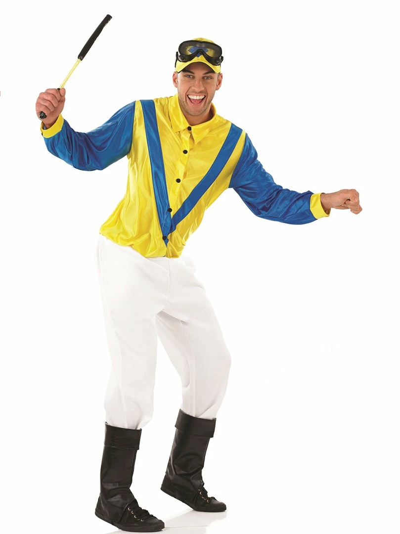 Funshack Uniform Costumes Jockey Costume Blue And Yellow
