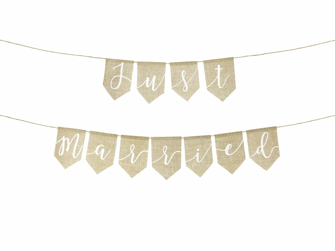 Partydecor Just Married Bunting Burlap Party Supplies