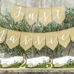 Partydecor Just Married Bunting Burlap Party Supplies
