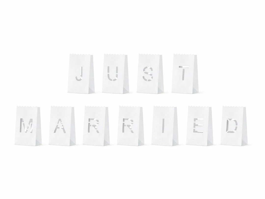 Partydecor Just Married Candle Lantern Bags Party Supplies