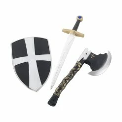 Smiffy's Knight Crusader Shield, Axe And Sword Set