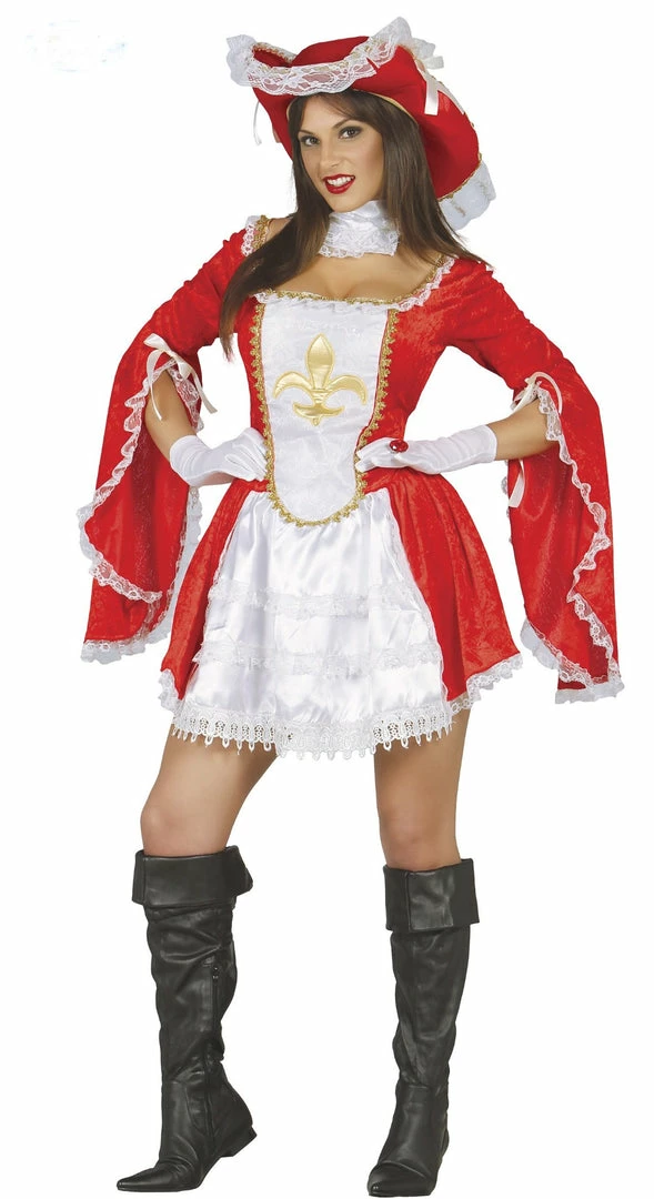 Fiestas Guirca Musketeer Lady Costume Red