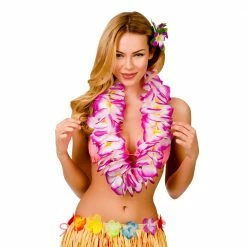 Wicked Hawaiian Costumes Large Two Tone Petal Lei Purple