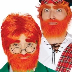 Fiestas Guirca Leprechaun Or Scotsman Red Wig And Beard St Patrick's Day Costumes