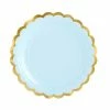 Partydecor Light Blue And Gold Trim Paper Plates Tableware