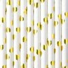 Partydecor Light Gold Hearts Paper Straws Pack Of 10
