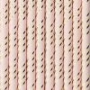 Partydecor Light Pink Paper Straws With Gold Metallic Stripe