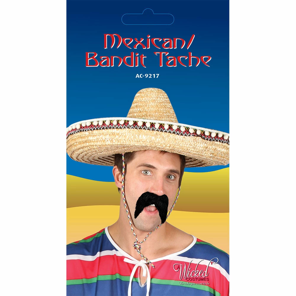 Wicked World Costumes Mexican Bandit Moustache Black