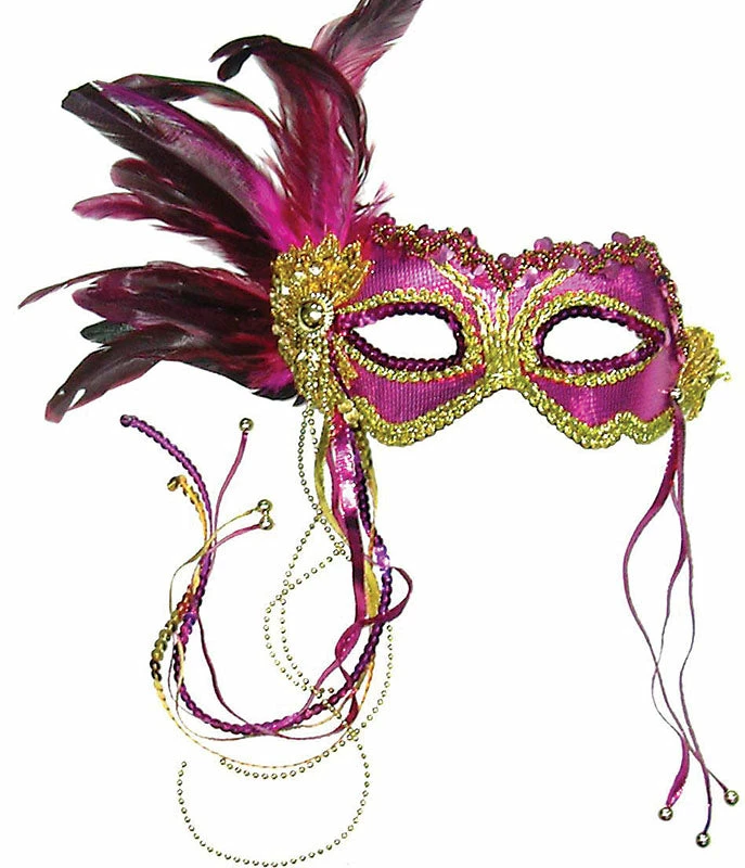 Bristol Milano Feathered Pink And Gold Masquerade Mask Costume Accessories