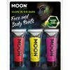 Moonglow Moon Glow In The Dark Paint Red Yellow Pink Pack