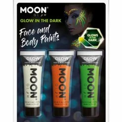 Moonglow Moon Glow In The Dark Paint White Orange Green Pack