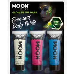 Moonglow Moon Glow In The Dark Paint White Pink Blue Pack