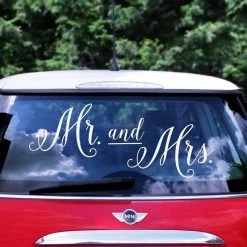 Partydecor Mr & Mrs Car Sticker