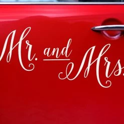 Partydecor Mr & Mrs Car Sticker