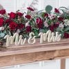 Partydecor Wedding Mr & Mrs Wooden Sign Gold