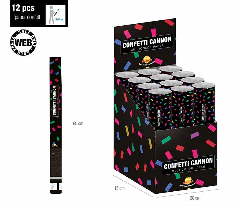 Fiestas Guirca Multicolour Confetti Cannon 60cm