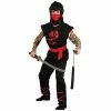 Wicked Kid's Halloween Muscle Chest Ninja Warrior Costume