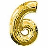 My Fancy Dress Number 6 Gold Foil Balloon Party Supplies