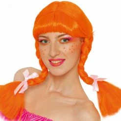 Fiestas Guirca Orange Plaited Wig Book Week