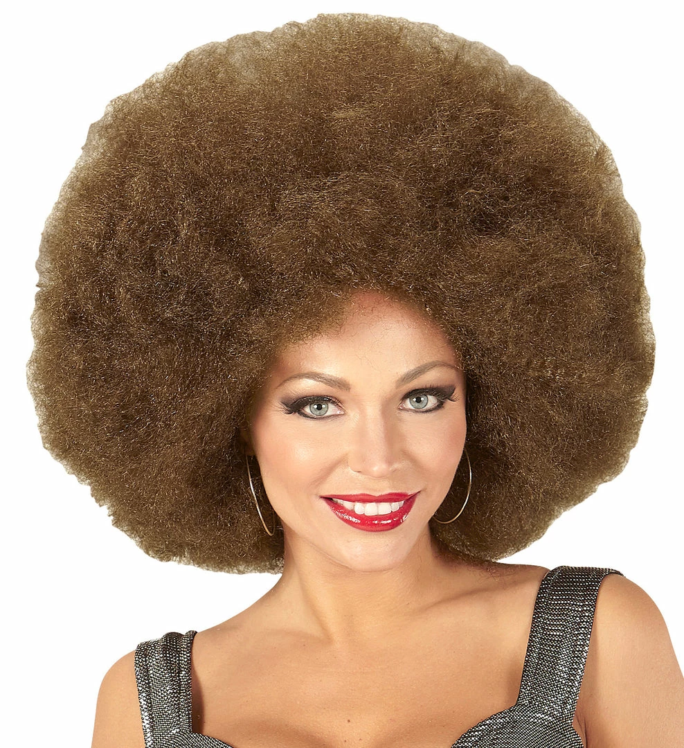 Widmann Oversized Afro Wig Brown 1970's
