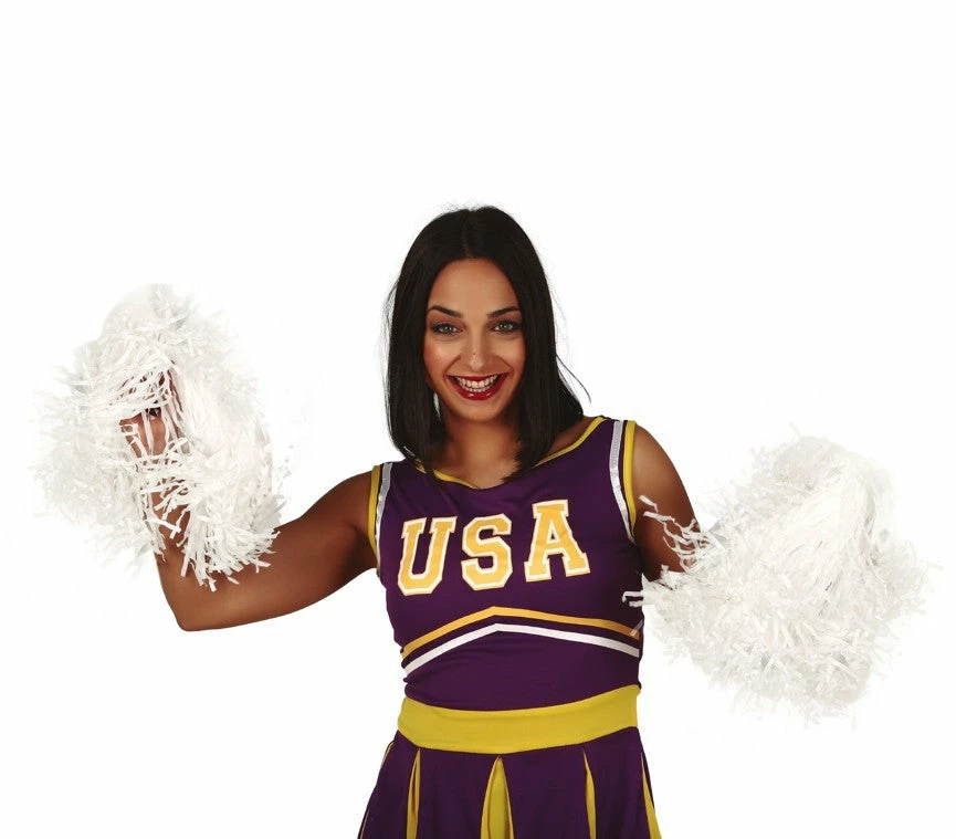 Fiestas Guirca Pair Of Pom Poms White Small Sports Costumes