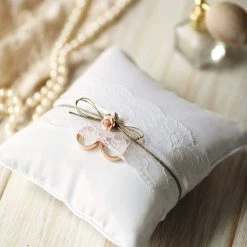 Partydecor Wedding Pink Roses Ring Bearer Pillow