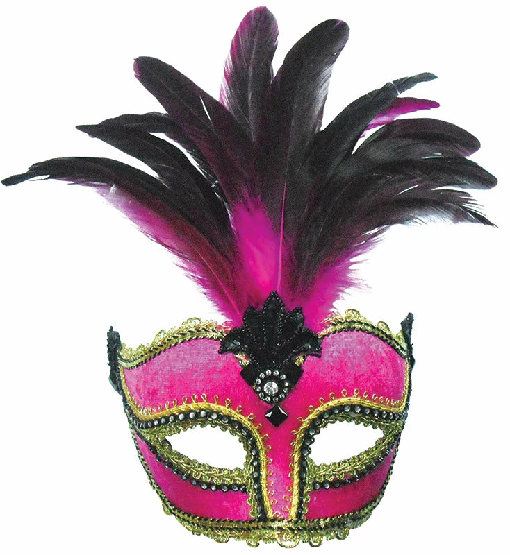 Bristol Costume Accessories Pink Velour Masquerade Mask