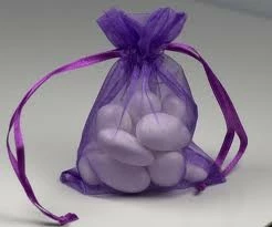 My Fancy Dress Party Supplies Purple Sheer Organza Bags 15cm X 10cm