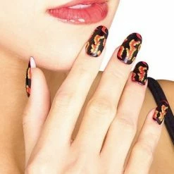Bristol Red Devil Flame Nails Halloween