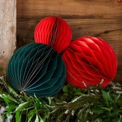 Talking Tables Red Glitter Honeycomb Decoration 15cm Christmas Gift And Decoration Ideas