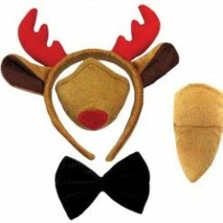 My Fancy Dress Christmas Costumes Reindeer Set Ear Nose Tail Bow Tie
